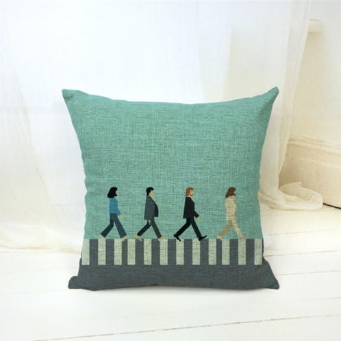 Cotton Linen Cushion Beatles Printed Pillow Case No Inner