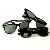 Classic 3-pack Glass Lens Wayfarer Style Sunglass