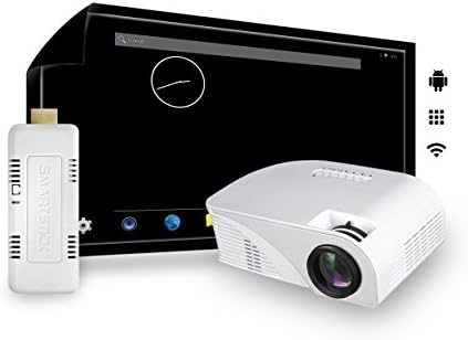 LED Upgraded Projector Home Cinema COMPLETE PACKAGE with Wi-Fi SmartStick Custom Android PC Mini Computer (Custom Projection Screen Options)