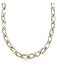 18k Gold Over Sterling Silver and Diamond Accent Link Necklace