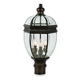Royce Bayou Outdoor Post Lantern Oil Rubbed Bronze with Clear Beveled Globe # RL2166/PSTORB