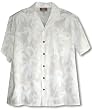 Palm Trees Men's Hawaiian Aloha Shirt in Wedding White