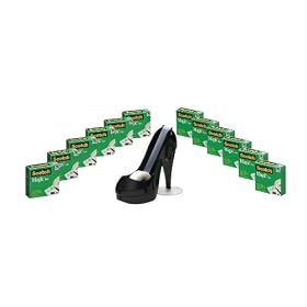 Scotch Magic Tape with Black Shoe Dispenser, 3/4 x 1000 Inches, 12 Rolls (810K12C30B): Office Products