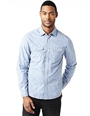 North Coast Slim Fit Pure Cotton Reverse Print Shirt