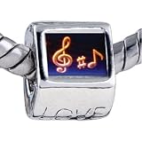 Pandora Style Bead Music Note Photo Beads Fits Pandora Bracelet