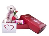 Send This Romantic Teddy Delivery to Deliver Your Special Message With a Heart and Handmade Rose. FREE Gift Card / Message Service. Ideal Birthday Gift Sorry Gift, Thank You Gift, I Love You Gift, Good Luck. Great Alternative to Flowers. P&P 2
