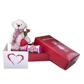Send This "Romantic" Teddy Delivery to Deliver Your Special Message With a Heart and Handmade Rose. FREE Gift Card / Message Service. Ideal Birthday Gift Sorry Gift, Thank You Gift, I Love You Gift, Good Luck. Great Alternative to Flowers. P&P �2