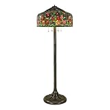 Quoizel Rambling Rose Tiffany 66 1/2-Inch Floor Lamp with Tiffany Glass, 1300 Pieces of Tiffany Glass, Weathered Bronze Finish #TF9301WB
