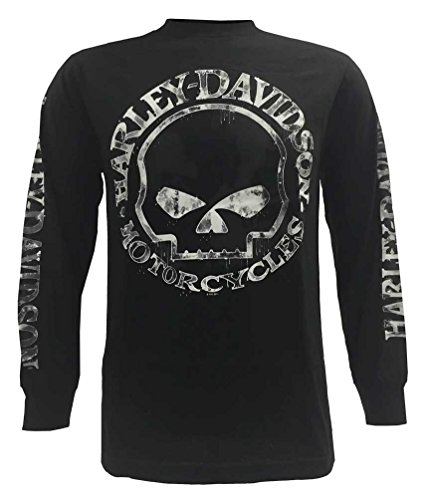 Harley-Davidson Men's Shirt, Hand Made Willie G Skull Long Sleeve 30294032