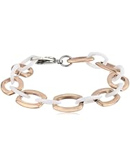 Rose Ion Plated and Ceramic Bracelet, 8"