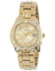 GUESS Womens U85110L1 Dazzling Sporty Mid-Size Gold-Tone Watch