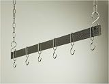 Rogar 36 Hanging Bar Rack - Hammered Steel/ Chrome