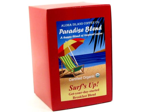 Aloha Island Coffee Company Surfs Up! Breakfast Blend, 18-Count Organic Coffee Pods