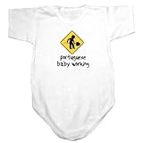 Baby Bodysuit White  Portuguese Baby Working  Portugal Country 3 - 6 Months