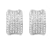 JanKuo Jewelry Silver Tone Semi-Hoop French Clip with Crystal Earrings Ship in Gift Box.