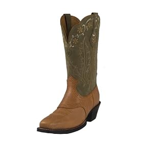 Ariat Legend Boots Womens Western Cowboy Boots 10 Sandstorm Sea Green - 15822 - Square Toe - Leather Lined - Spur Ledge - Scalloped Shaft