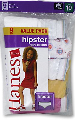 Hanes Girls Hipster Bright Assorted Underwear (9-Pack)
