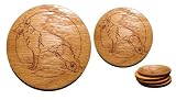 CAMIC Designs DOG005C4T Laser-Etched German Shepherd Dog Set of 4 Coasters & Matching Trivet