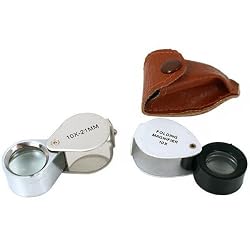 2 10x Jewelers Loupe 21mm Folding Magnifier Opti Tools