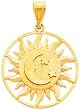 14K Gold Sun Moon & Star Charm