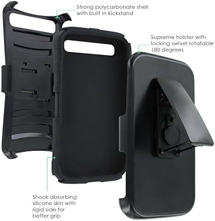 NakedShield BlackBerry Q20 (Carbon Fiber) Combat Tough Holster KickStand Armor Phone Case