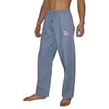 Mens NFL New York Giants Alternate Plaid Finest Cotton Sleepwear / Pajama Pants - Blue (Size: M)