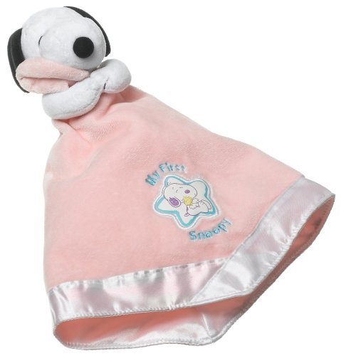 Baby Snoopy Cuddle Puppet Blanket in Pink