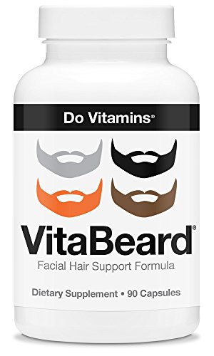 VitaBeard Facial Hair Growth Multivitamin - The Original Beard Growth Supplement for Men, Grow a Thicker Fuller Beard - Vegan, Non-GMO, 3rd Party Tested, 90 Capsules