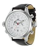 Adee Kaye Stainless Steel Mens GMT World Timer Watch / White Dial