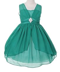 Girls Tea Length Chiffon Flower-Girl Dress 