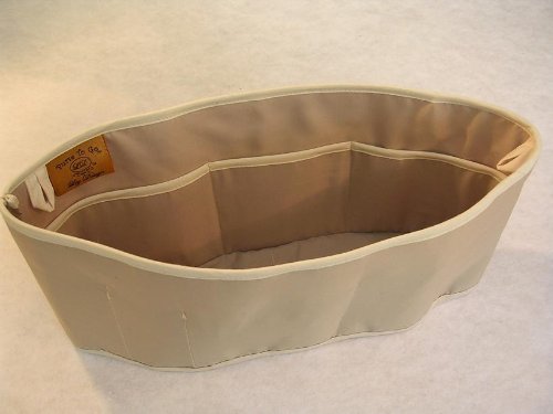 Purse To Go® purse organizer insert transfer liner-ENCLOSED BOTTOM- BUCKET TYPE-Tan color – Large size (12″L x 6″H x 3.5″W)