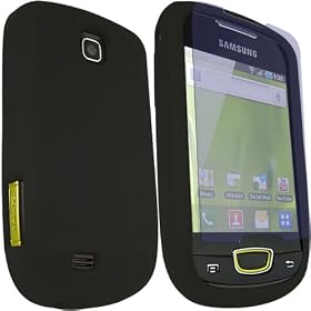 KC-Electronics Samsung Galaxy Mini S5570 Black Silicone Skin Case + LCD Screen Protector Guard