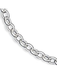 6mm, Sterling Silver, Fancy Oval Link Necklace, 18 inch