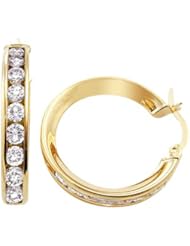 14k Yellow Gold Large Classic Hoop Huggie Earrings 1.25