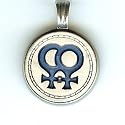 Bico Australia Jewelry, Sapho Pendant - two venuses united, B-28 Lt Blue