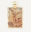 14 Kt Gold Layered Medal - Saint Michael - Rectangle - Hand Made - Ready for Engraving - Individually Boxed