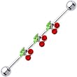 Surgical Steel CZ Cherry Industrial Barbell 37mm