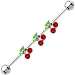 Surgical Steel CZ Cherry Industrial Barbell 37mm