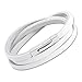 Wei�es Lederarmband mit Edelstahlverschluss LB0016