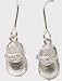 Tiny White Gold Plated & Crystal Baby Shoe Dangle Earrings