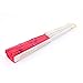 uxcell Embroidered Flower Cloth Plastic Ribs Folding Hand Fan Hot Pink White