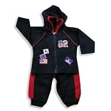 Baby Beluga - Newborn Baby Boys Jog Set, Blue/Red Blue Pants