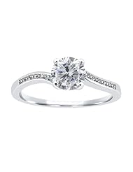 1.14 Ct Round H/I and White Diamond 925 Sterling Silver Ring