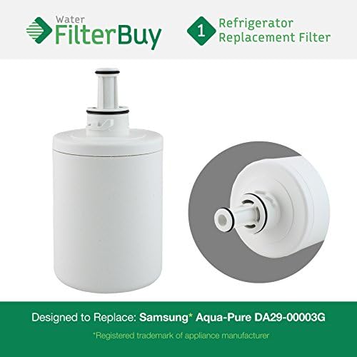 Samsung DA29-00003G Compatible Refrigerator Water Filters. Designed by FilterBuy to be compatible with Samsung RSG257AARS, DA29-00003G, RFG237AARS, RF267AERS, RFG297AARS, RFG238AARS, RF266AEPN.