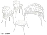 Cast Iron Settee Laurel White