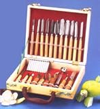 22 Piece Carving Set in Wooden Case by Harold Import