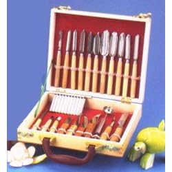 22 Piece Carving Set in Wooden Case by Meat Carving Sets