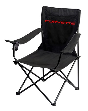 On The Edge Marketing OTE-810021 Corvette Black Folding Chair by On The Edge Marketing