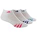adidas Women's Cushioned Low Cut Socks (3-Pair), White/Solar Pink Night Flash Vivid Mint, Medium, (Shoe Size 5-10)