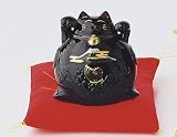 招き猫　磁器　猫貯金箱　黒　小　龍虎謹製018-0106/